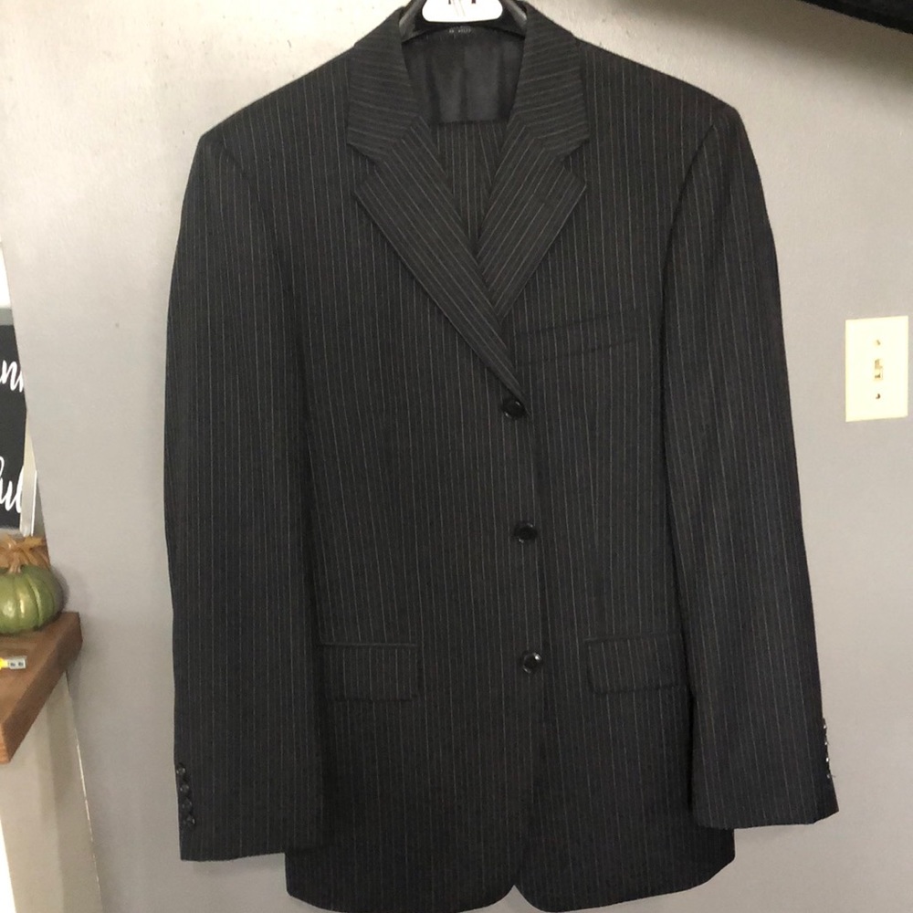 Jones New York gray pinstripe suit